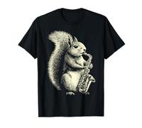 Écureuil Mignon Jouant du Saxophone Musicien de Jazz Amusant T-Shirt