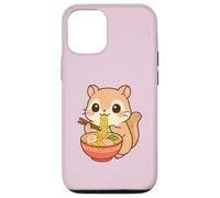 Écureuil Mignon Mangeant des Ramen Kawaii pour Les Amateurs de Nourriture pour Animaux Coque pour iPhone 12/12 Pro