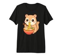 Écureuil Mignon Mangeant des Ramen Kawaii pour Les Amateurs de Nourriture pour Animaux T-Shirt Haut de Gamme