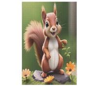 écureuil Mignon Puzzle en Bois 1000 Pièces pour Adultes Et Enfants, Puzzles Impossible, Jeu De Patience Coloré, Jeu D'adresse pour Toute La Famille, À Partir De 12 Ans （78×53cm）