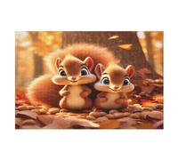 écureuil Mignon Puzzles Adulte 1000 Pieces Cadeau Famille Puzzle Classique 3D Puzzle EnfantsJouet en Bois Cadeau Unique Décoration Intérieure （75×50cm）