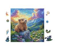 Écureuil on Rock 100 Pièces Puzzle pour Ado en Carton Anti-Déchirure Facile Débutant Jeu De Société Soirée Entre Amis Cadeau Anniversaire Petit Prix 28x28cm