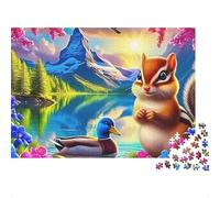 Écureuil Puzzle 1000 pièces - Cadeau Parfait pour Passionnés De Puzzles, Carton Premium, Pièces Épaisses, Poster Mural, 38x26cm/1000pcs