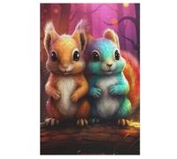 écureuil Puzzle Adulte 1000 Pièces Artisanat Cadeau Famille Puzzles Classique 3D Puzzle Jouet en Bois Cadeau Unique Décoration Intérieure （78×53cm）