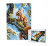 Écureuil Puzzle Animal 500 Pièces Adultes, DIY Puzzles Classiques Art avec Boîte d'emballage et Photos de Référence, Relaxation/Soulagement du Stress/Jeux Amusants, Creatif Cadeau pour Femme M-1333