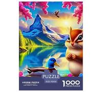 écureuil, Puzzle De 1000 Pièces, Activité Sociale Interactive Encourageant Collaboration Et Challenge, Idéal pour Jeux Familiaux Ou Sessions Entre Amis, Adapté Aux 12 Ans Et Plus, 70x50cm/1000pcs