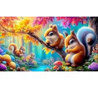 écureuil Puzzle de 1000 pièces pour Jouets d'enfants Jeux de Puzzles stimulants pour la Famille 38x52cm/1000pcs