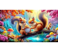 écureuil Puzzle de 1000 pièces pour la Famille Jeux stimulants et cérébraux 75x50cm/1000pcs