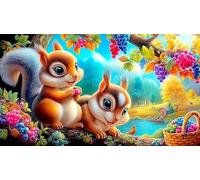 écureuil Puzzle de 1000 pièces pour la Famille Jeux stimulants et cérébraux Décoration 75x50cm/1000pcs