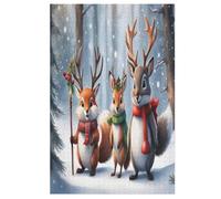 écureuil Puzzles 1000 Pièces Adultes, Puzzle en Bois Jeux D'adresse pour Toute La Famille,Jeu De Team Building 78×53cm