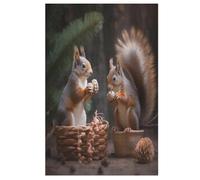 Écureuil Puzzles Adulte 1000 Pieces Cadeau Famille Puzzle Classique 3D EnfantsJouet en Bois Cadeau Unique 78×53cm