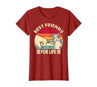 Écureuil rétro Vintage Best Friend for Life T-Shirt, Femme, Canneberge, M