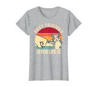 Écureuil rétro Vintage Best Friend for Life T-Shirt, Femme, Gris Chiné, S