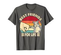 Écureuil rétro Vintage Best Friend for Life T-Shirt, Homme, Asphalte, 6XL