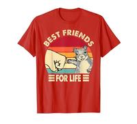 Écureuil rétro Vintage Best Friend for Life T-Shirt, Homme, Rouge, M