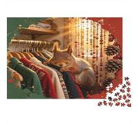 Écureuil Scène intérieure chaleureuse Puzzle 1000 Pièces Papier Puzzle pour Adultes Puzzle en Famille Détente Concentration Cadeau Décor Maison 52x38cm/1000pcs