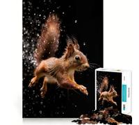 Écureuil sous la Pluie Puzzle de 1000 pièces pour Adultes et Adolescents Jeu Mental apaisant et Relaxant Qualité supérieure 50x75cm