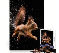 Écureuil sous la Pluie Puzzle de 1000 pièces pour Adultes et Adolescents Jeu Mental apaisant et Relaxant Qualité supérieure 50x75cm