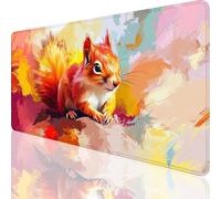 Écureuil Tapis de Souris XXL 900 x 400 mm,Grand Tapis de Souris Animal Design avec Bords Cousus 3mm,Mouse Pad Gaming Accessoire Bureau Desk Decoration,Imperméable Résistant à Usure Lavable,Gifts,o-276