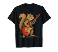 Écureuil Vintage Jouant de la Guitare drôle Musique Rock écureuil T-Shirt