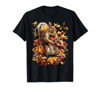 Écureuil violoniste avec Violon Feuilles d'automne esthétique d'automne T-Shirt