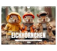 Écureuils - Les drôles d'animaux et leurs métiers dans la forêt, Version française (Calendrier mural 2026 DIN A4 portrait), Calendrier CALVENDO mensuel