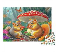Écureuils sous Champignons Puzzle 1000 Pièces pour Adultes et Enfants, Écureuils sous des Champignons, Jeu Éducatif, Défi, Décoration Murale, Cadeau pour Tous