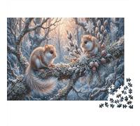 écureuilsPuzzle Premium 1000 Pièces en Papier Recy orêt hivernale pour Grands-Parents Entraînement Cognitif Loisirs Créatifs 52x38cm/1000pcs