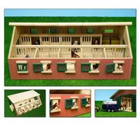 Ecurie 9 boxes en bois - 62 x 42,5 x 22 cm - Ferme 1:32 D12338