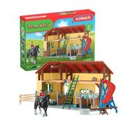 Écurie avec boxes et animaux, coffret de 82 pieces avec chevaux, 42485 Farm World, Des 4 ans