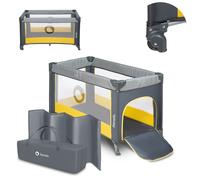 lionelo Stefi lit bebebebe jusqu'à 15 kg, entrée latérale, Dispositif de Protection Contre Le Pliage accidentel LockGuard, système de Pliage Rapide, Sac de Transport (Yellow)