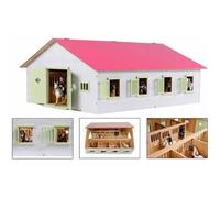 Écurie de chevaux - KIDS GLOBE - 7 box à cheveux - Bois et simili - Rose et blanc