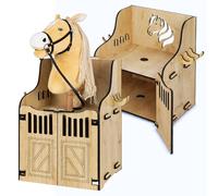 Écurie Mural Horse - Accessoire Pratique pour Hobby Horse avec Portes, Espace de Rangement et Crochets/Idéal pour 1 Cheval