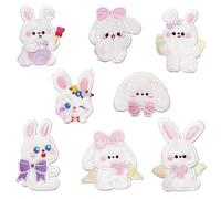 Ecusson a Coudre, 8 PCS Patch Thermocollant, Pâques Fer sur Patches, Pâques Patch Thermocollant, Écussons Brodés à Thermocoller pour Décorations de Pâques DIY, Vêtements, Cartables (A)
