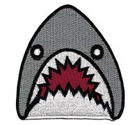 Écusson à repasser ou à coudre - Motif tête de requin - Thermocollant - Pour vêtements - Dimensions : 6,5 x 6,8 cm