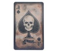 Écusson Ace of Spades Morale avec tête de mort 8 cm x 5 cm British Forces Airsoft PVC Coyote et noir vieilli