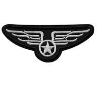Écusson Ailes Blanches Étoile Armée de l'Air Patch Thermocollant US Army Badge d'Aviateur États-Unis à thermocoller transfert militaire USA à coller fer repasser applique brodé coudre tshirt 3,4x8,6cm