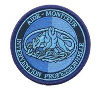 Ecusson AMIP Aide-Moniteur Intervention Professionnelle Bleu de la Gendarmerie Nationale Sur Scratch