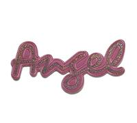 Ecusson - Angel ange Girly fille avec paillettes - plusieurs couleurs sélectionnables - 9,9 x 20,6 cm - by catch-the-patch® patches brode appliques embroidery thermocollant, Farbvariante:rose clair