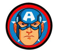 Ecusson - Avengers Captain America Button comique enfants - bleu - 6cm - patches brode appliques embroidery thermocollant