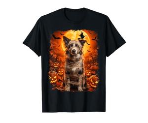 Écusson Border Collie avec Inscription « Mummy » dans Une Citrouille effrayante pour Halloween T-Shirt