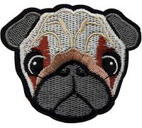 Écusson Bouledogue Anglais Patch Thermocollant Tête Chien à thermocoller transfert bulldog à coller fer repasser applique animal badge brodé à coudre tshirt veste vêtement sac dos enfant bébé 7x8,3cm