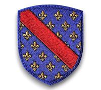 Ecusson Bourbonnais, patch bourdonnais brodé en Franceavec dos scratch et support à coudre fourni - Made in France