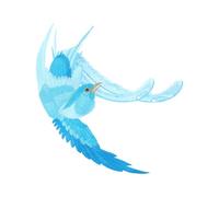 Écusson Brodé à Coudre Oiseau Bleu en Soie pour DIY