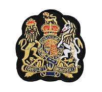 Écusson brodé à coudre ou à repasser avec le blason royal, couronne dorée britannique