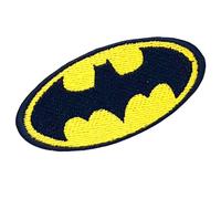 Écusson brodé à coudre ou à repasser avec logo Batman Noir sur jaune