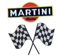 Écusson brodé à coudre ou à repasser avec motif de voitures de course de moto Martini