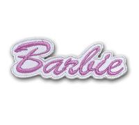 Écusson brodé à coudre ou à repasser Barbie Rose sur blanc