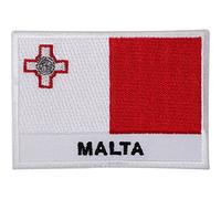 Écusson brodé à coudre ou à repasser Motif drapeau maltais, croix de Saint-Georges