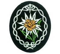 Écusson brodé à coudre ou à repasser - Seconde Guerre mondiale - Division allemande de montagne - 8,9 cm